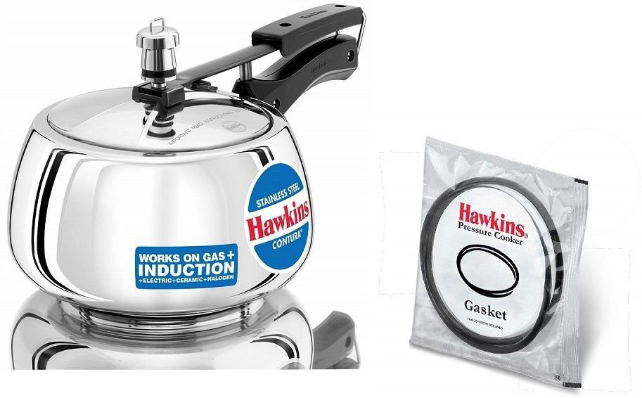 hawkins Stainless Steel Contura 3L(SSC30),with Extra Gasket 2-3Litre, 3 L Induction Bottom Pressure Cooker-picture-20