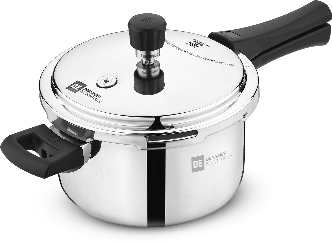 BE Bergner Essentials Tripro Triply Stainless Steel Outer Lid 3 L Induction Bottom Pressure Cooker-picture-0
