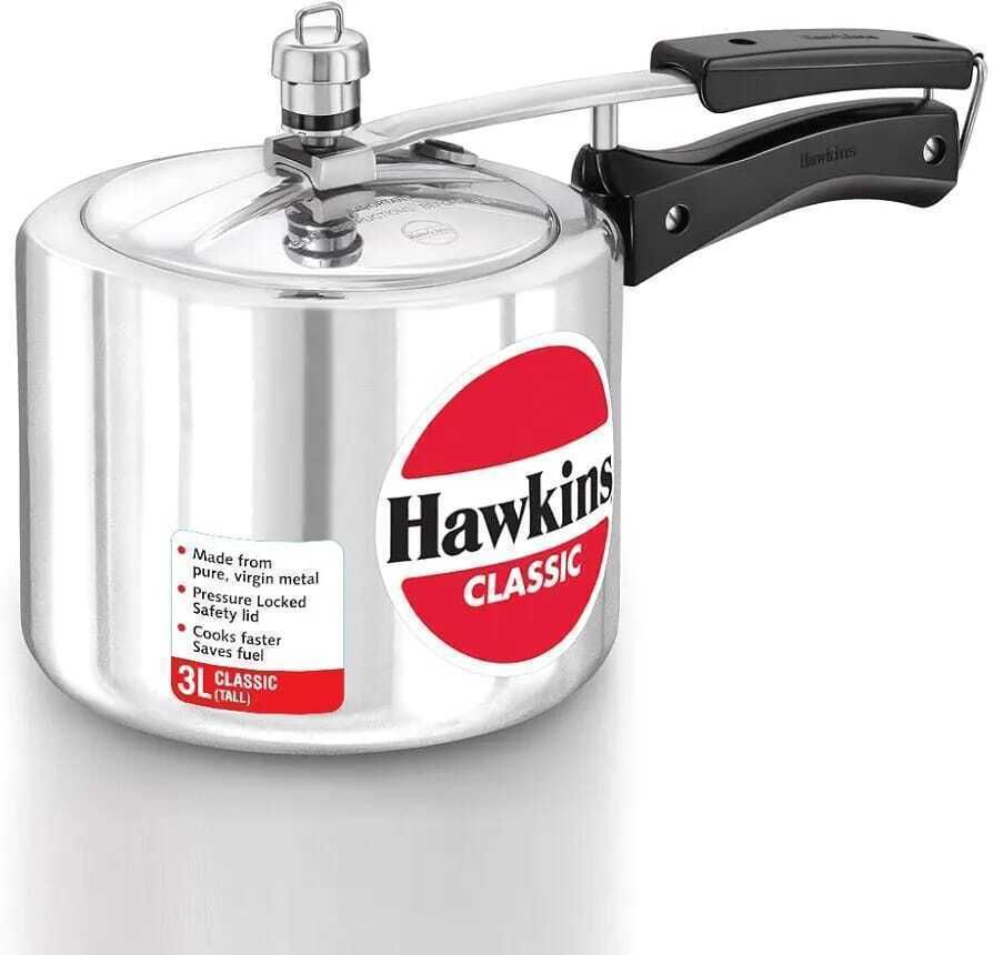 Aluminium 3 Litre Classic Pressure Cooker, Tall Design Inner Lid Cooker 3 L Pressure Cooker-image-44