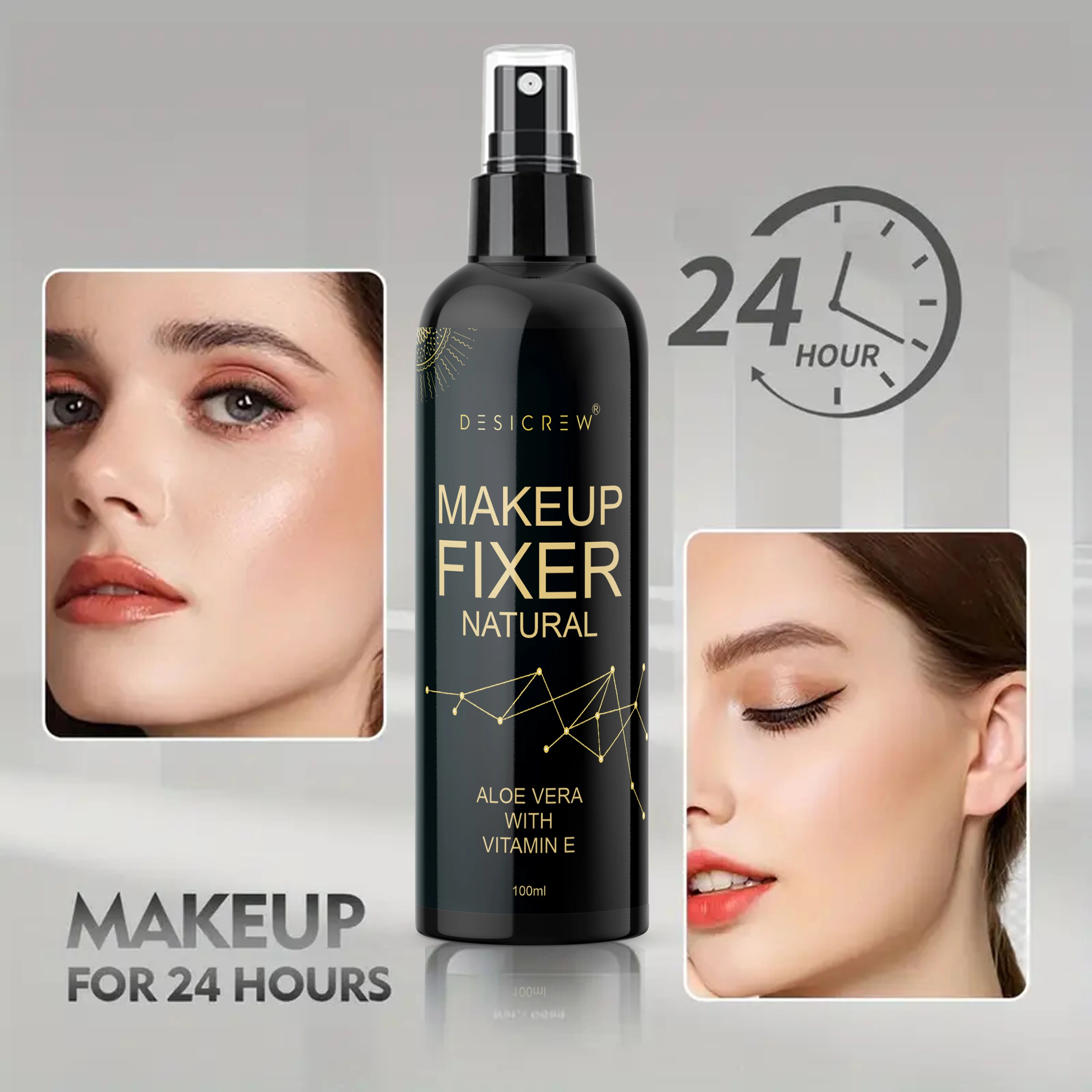desi crew Long lasting Misty Finish Professional Makeup Fixer Spray for Face makeup Primer - 100 ml-picture-46