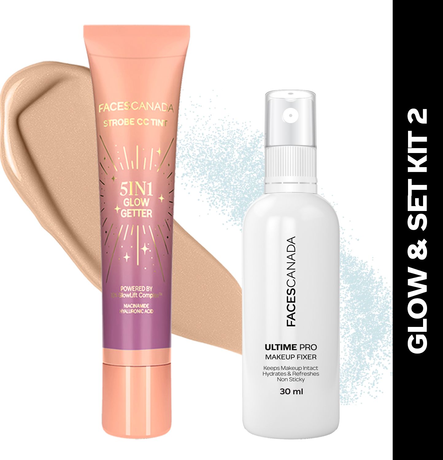 faces canada Glow & Set Kit | Strobe CC Tint Mini (18ml) & Makeup Fixer Mini (30ml) Hydrating Primer - 48 ml-picture-11