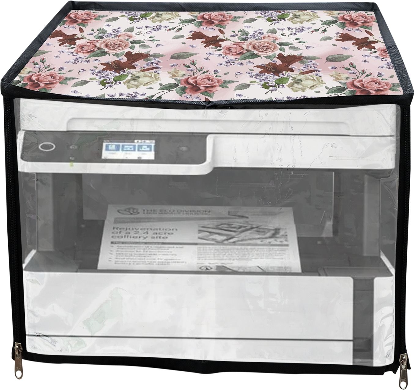 JMT Printer Cover For Epson Eco Tank M3140 Ink Tank Printer (Pink Rose Print) Printer Cover-picture-13