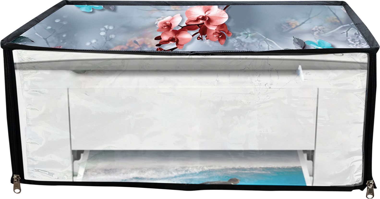 JMT Printer Cover For HP Deskjet 3755 All in One Printer (Grey Floral Print) Printer Cover-image-25