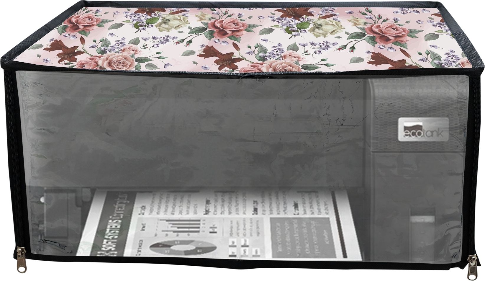JMT Printer Cover Suitable For Epson Eco Tank M1050 Printer (Pink Rose Print) Printer Cover-picture-31