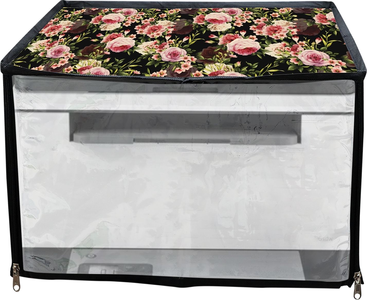JMT Printer Cover For HP Laser Jet Tank MFP 2606sdw Printer (Black Floral Print) Printer Cover-picture-30