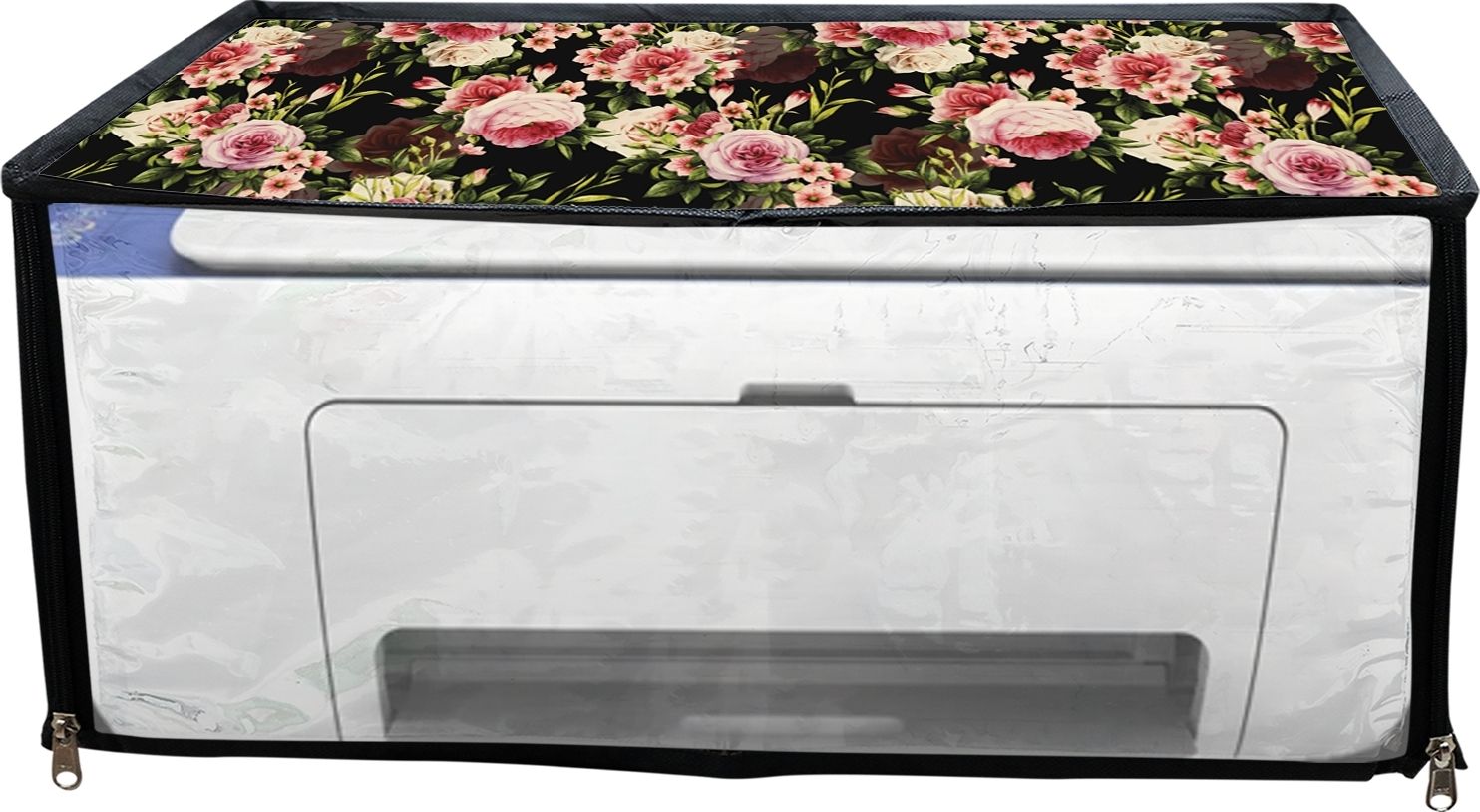 ATP Printer Cover For HP Desk Jet Ink Advantage 2676 Printer (Black Floral Print) Printer Cover-picture-14
