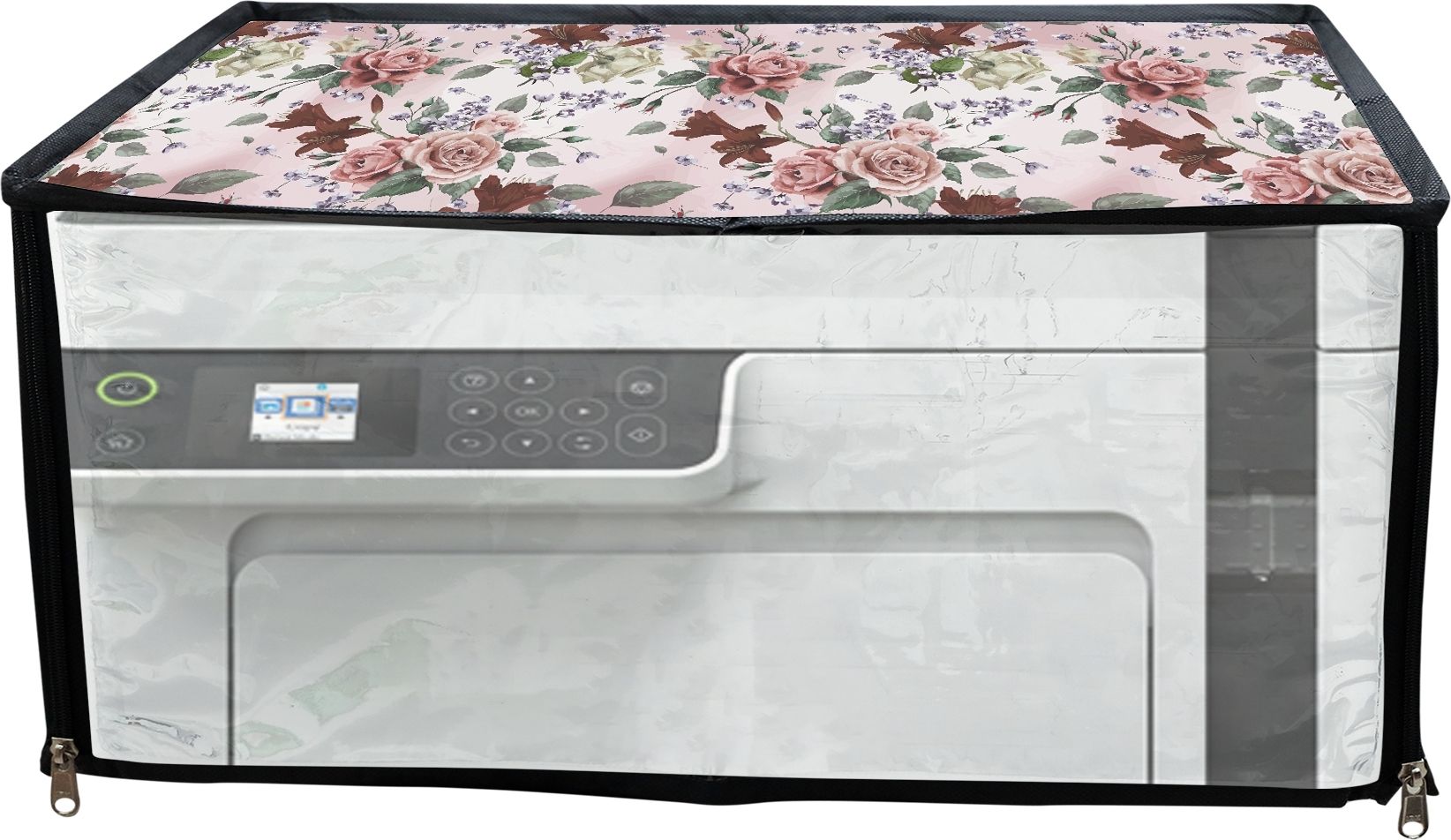 JMT Printer Cover For Epson Eco Tank M2110 Ink Tank Printer (Pink Rose Print) Printer Cover-picture-45