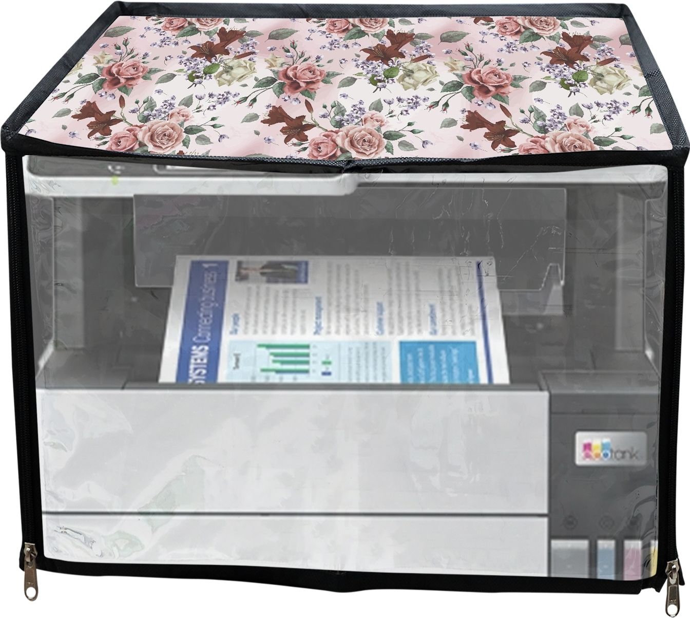 ATP Printer Cover For Epson Eco Tank L6490 Printer (Pink Rose Print) Printer Cover-picture-41