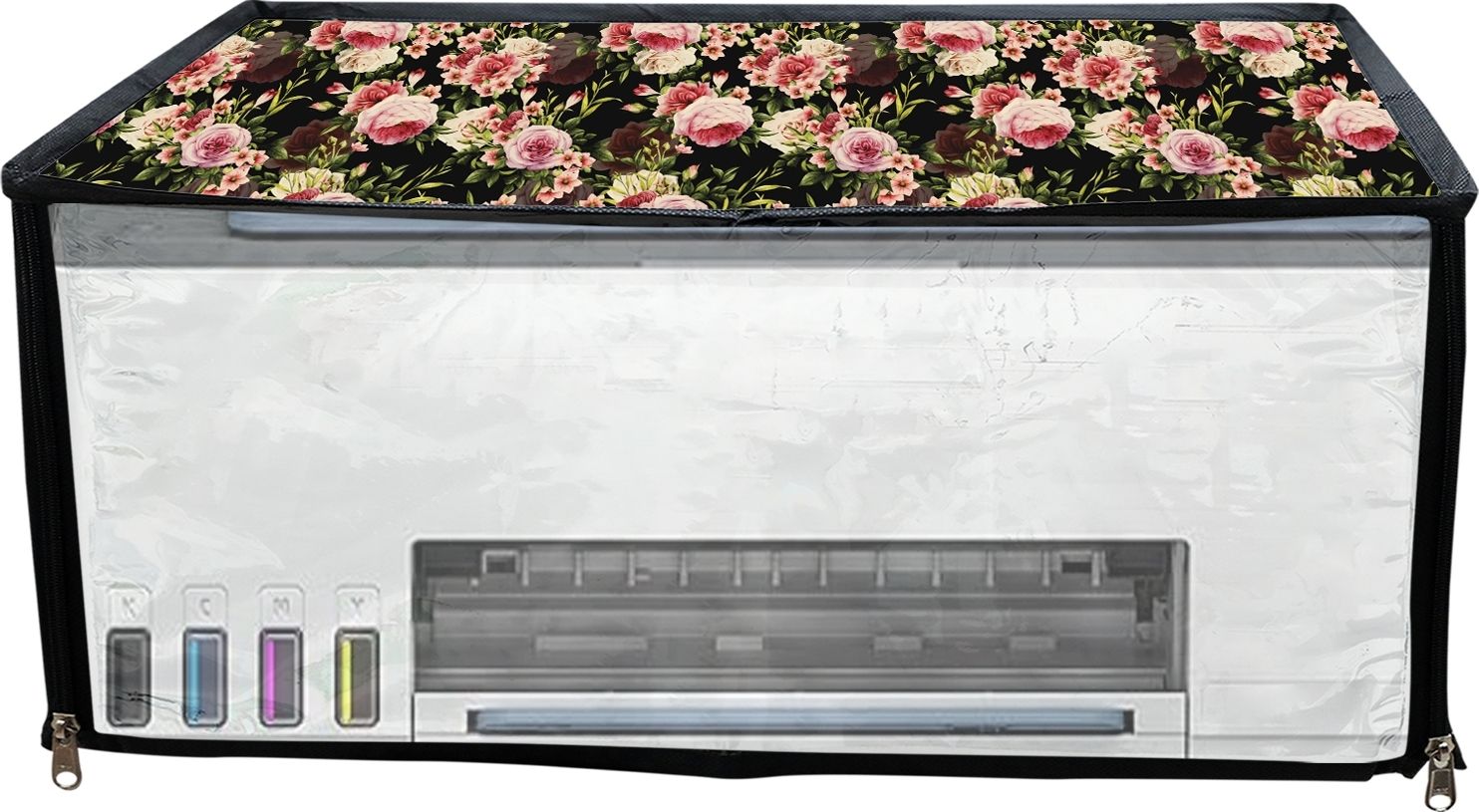 ATP Printer Cover For HP Smart Tank 525 All in One Printer (Black Floral Print) Printer Cover-image-41