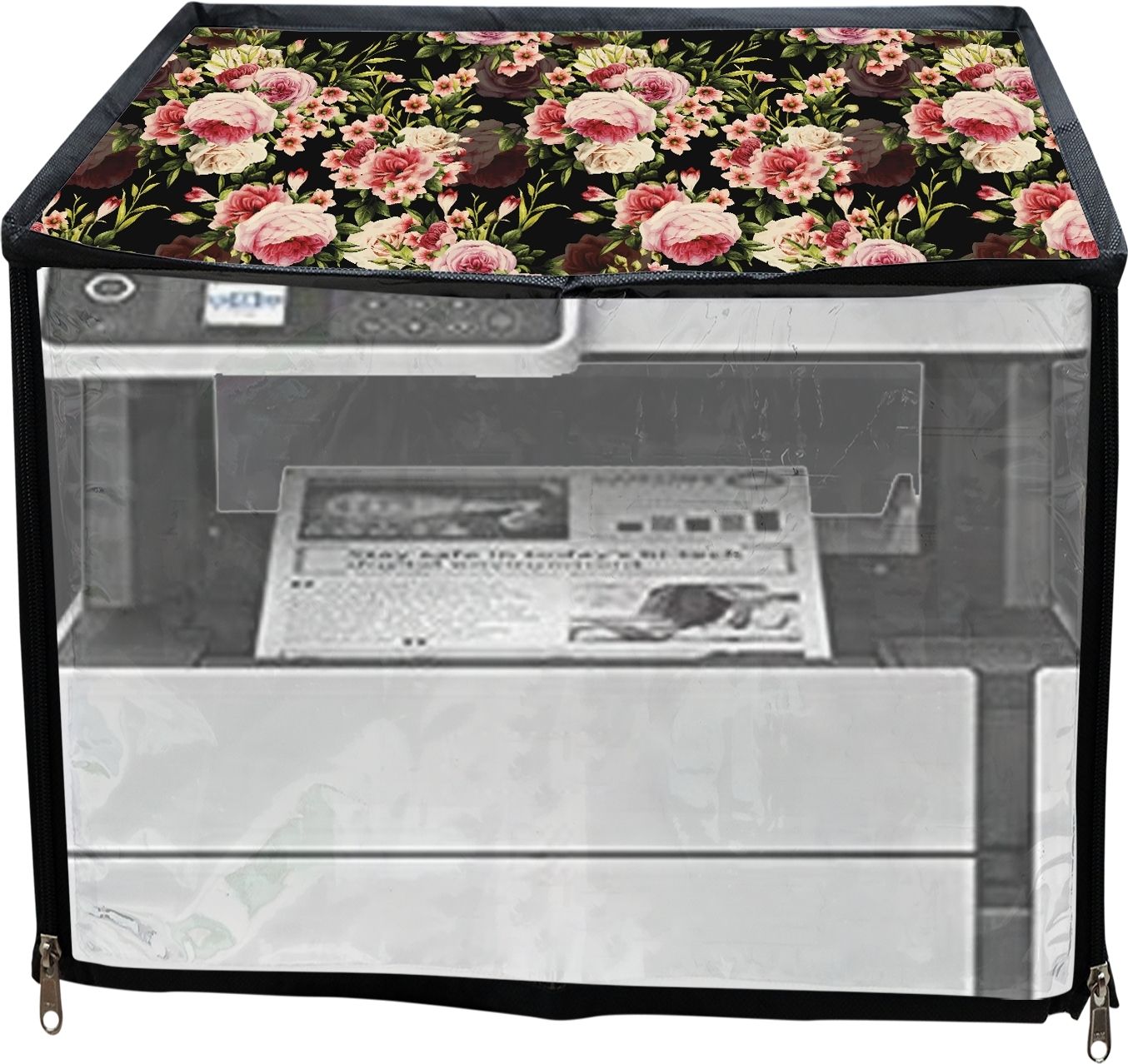JMT Printer Cover For Epson Eco Tank M2170 Ink Tank Printer (Black Rose Print) Printer Cover-picture-10