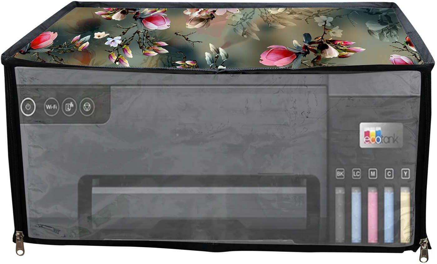 JMT SUITABLE FOR EPSON ECO TANK L 8050-GREEN FLORAL PRINT Printer Cover-picture-36