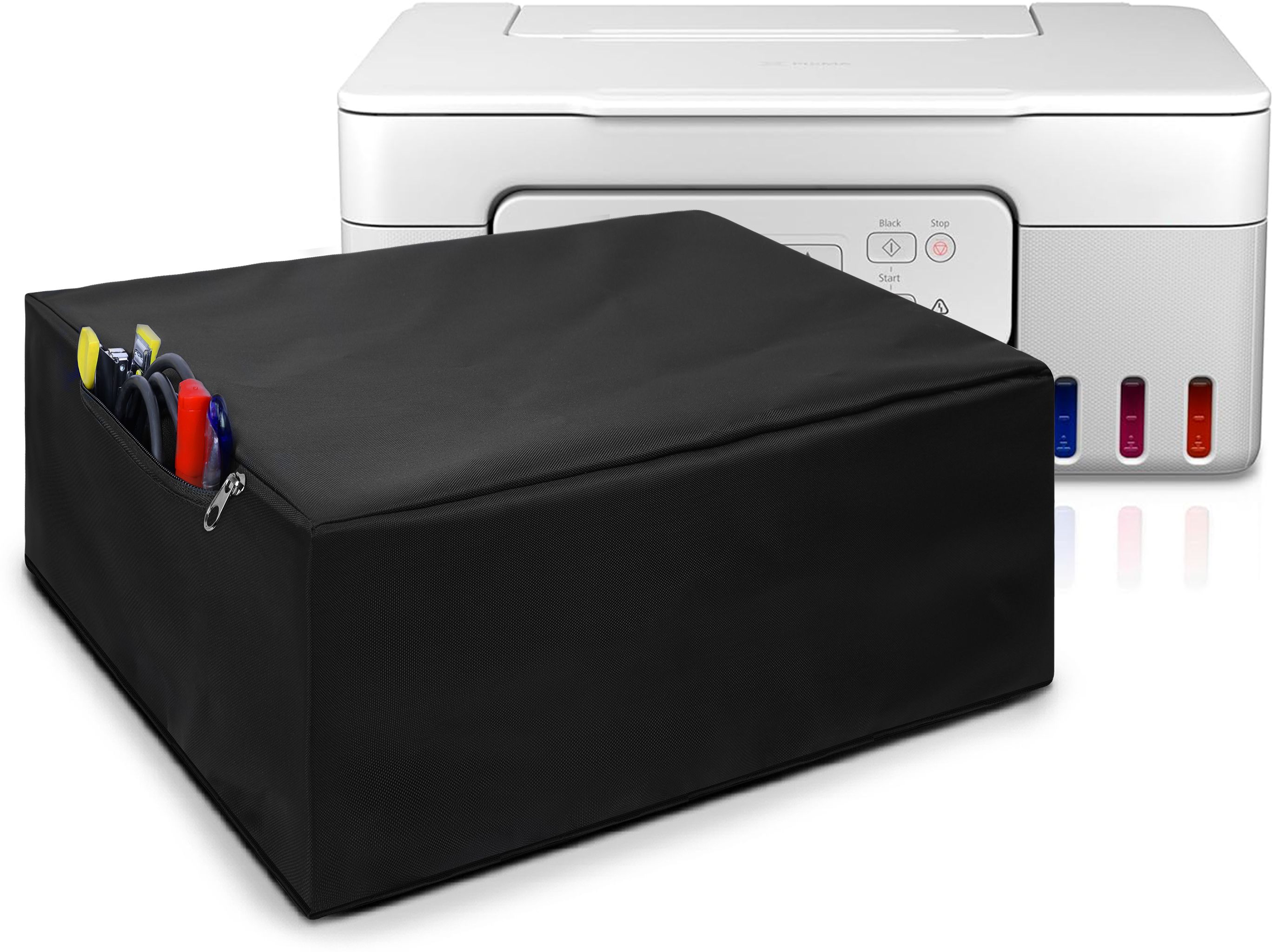 Alifiya Dust Proof Washable Printer Cover for Canon Pixma G3780 All-in-one - Black Printer Cover-image-46