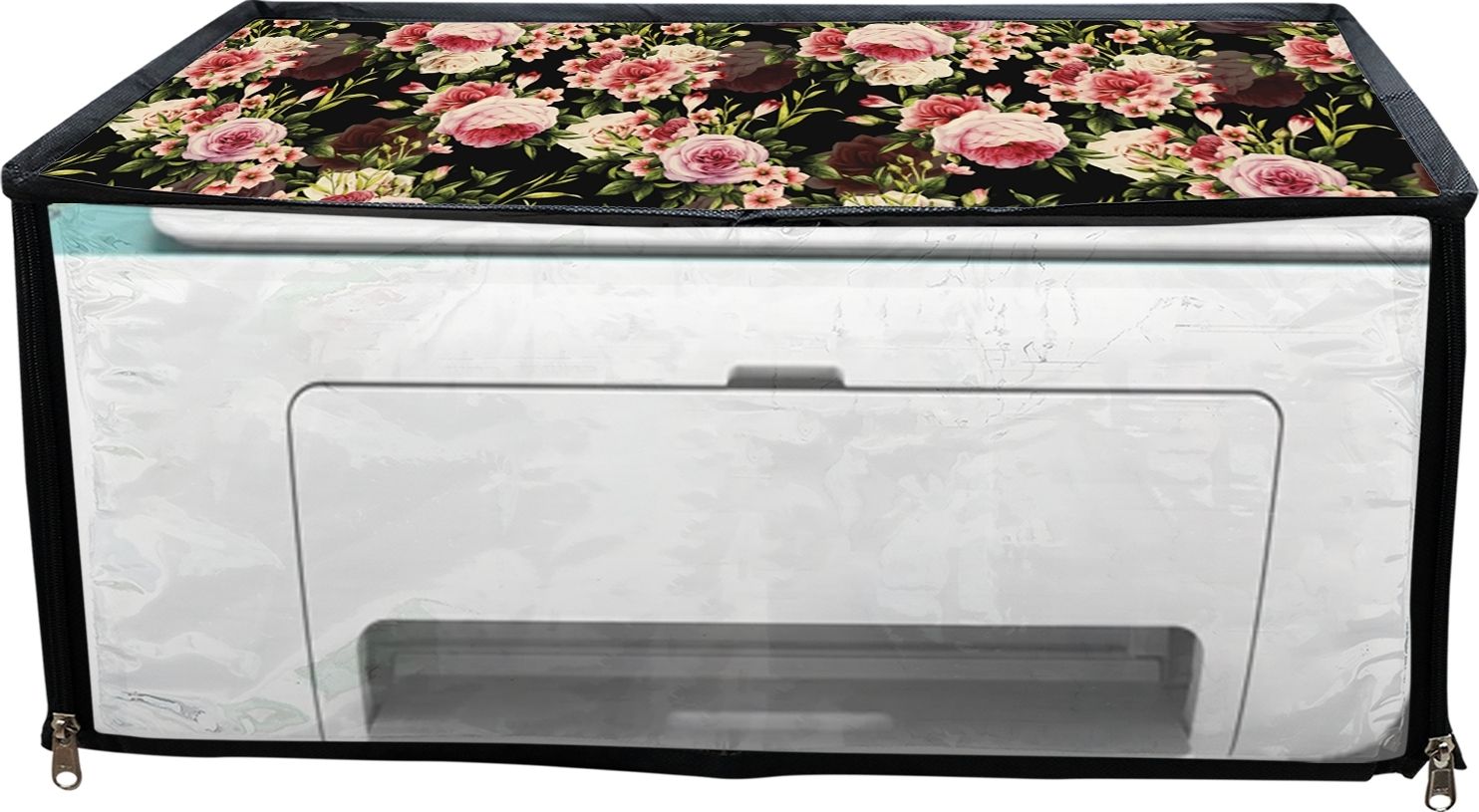 ATP Printer Cover For HP Desk Jet 2623 All in One Printer (Black Floral Print) Printer Cover-picture-19
