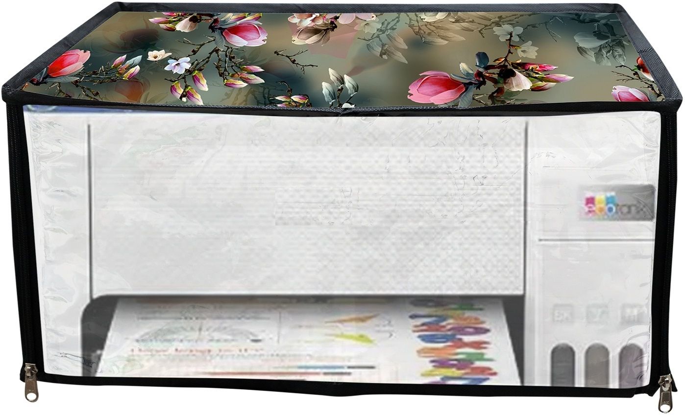 JMT SUITABLE FOR EPSON ECO TANK L 3215-GREEN FLORAL PRINT Printer Cover-picture-33