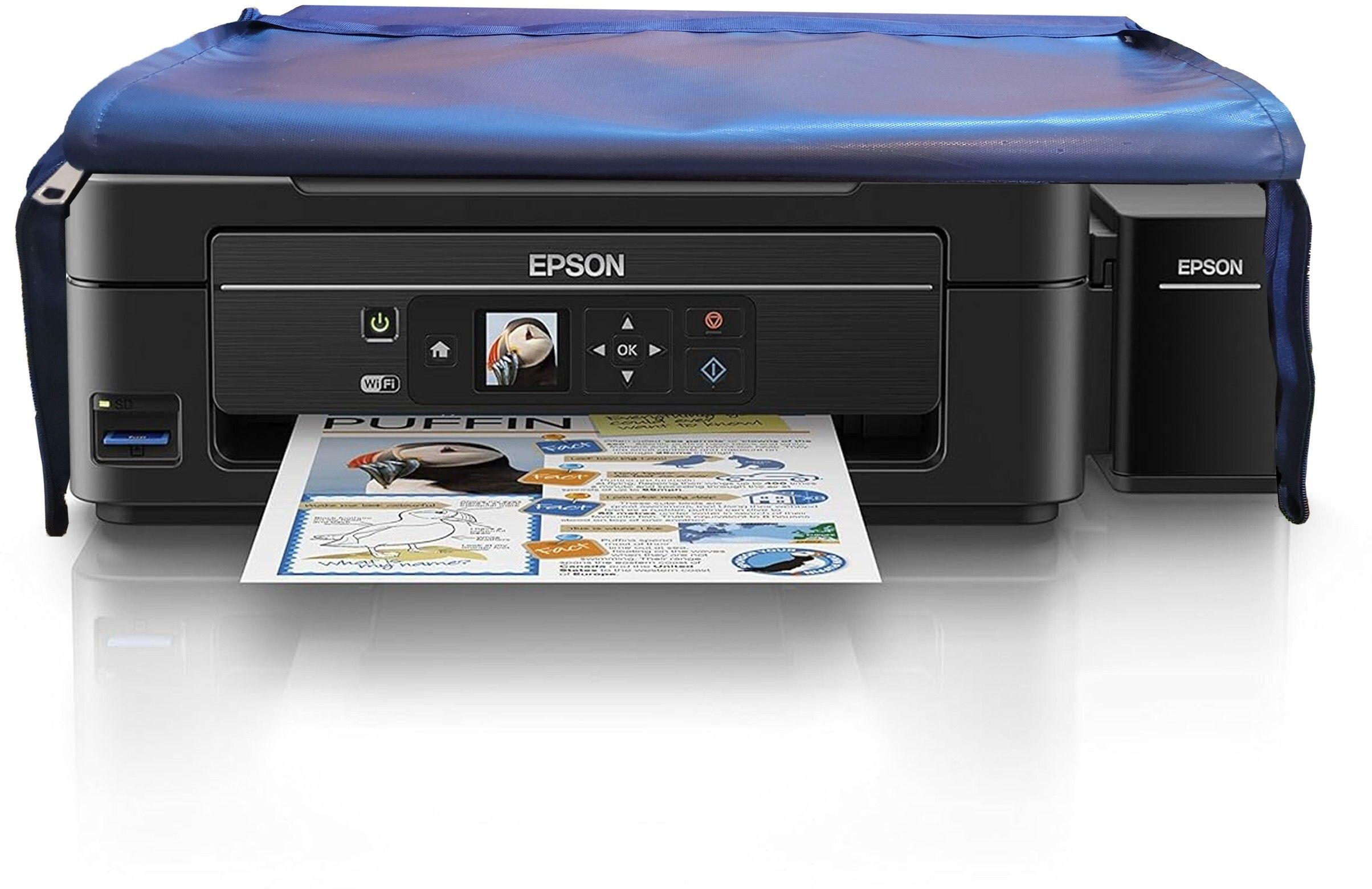Protectio Chain Printer Cover for Epson L130 / L360 / L380 / L485 EcoTank InkTanK- Blue Printer Cover-picture-22