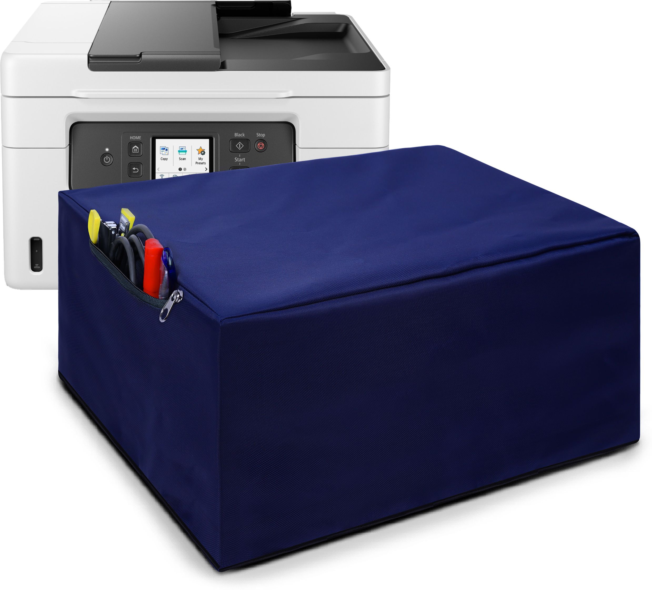 Alifiya Dust Proof Washable Printer Cover for Canon GX4070 Inktank Printer - Blue Printer Cover-image-3