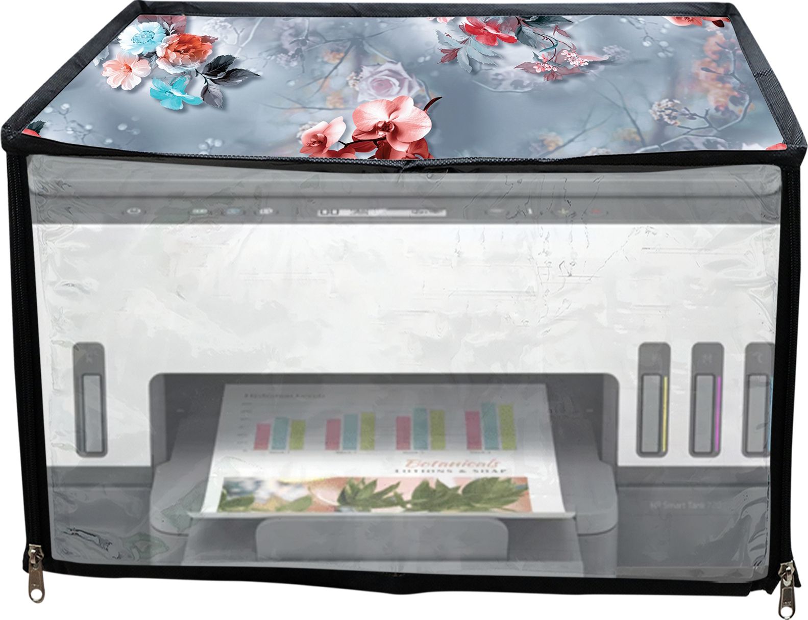ATP Printer Cover For HP Smart Tank 720 All in One Printer (Grey Floral Print) Printer Cover-picture-13