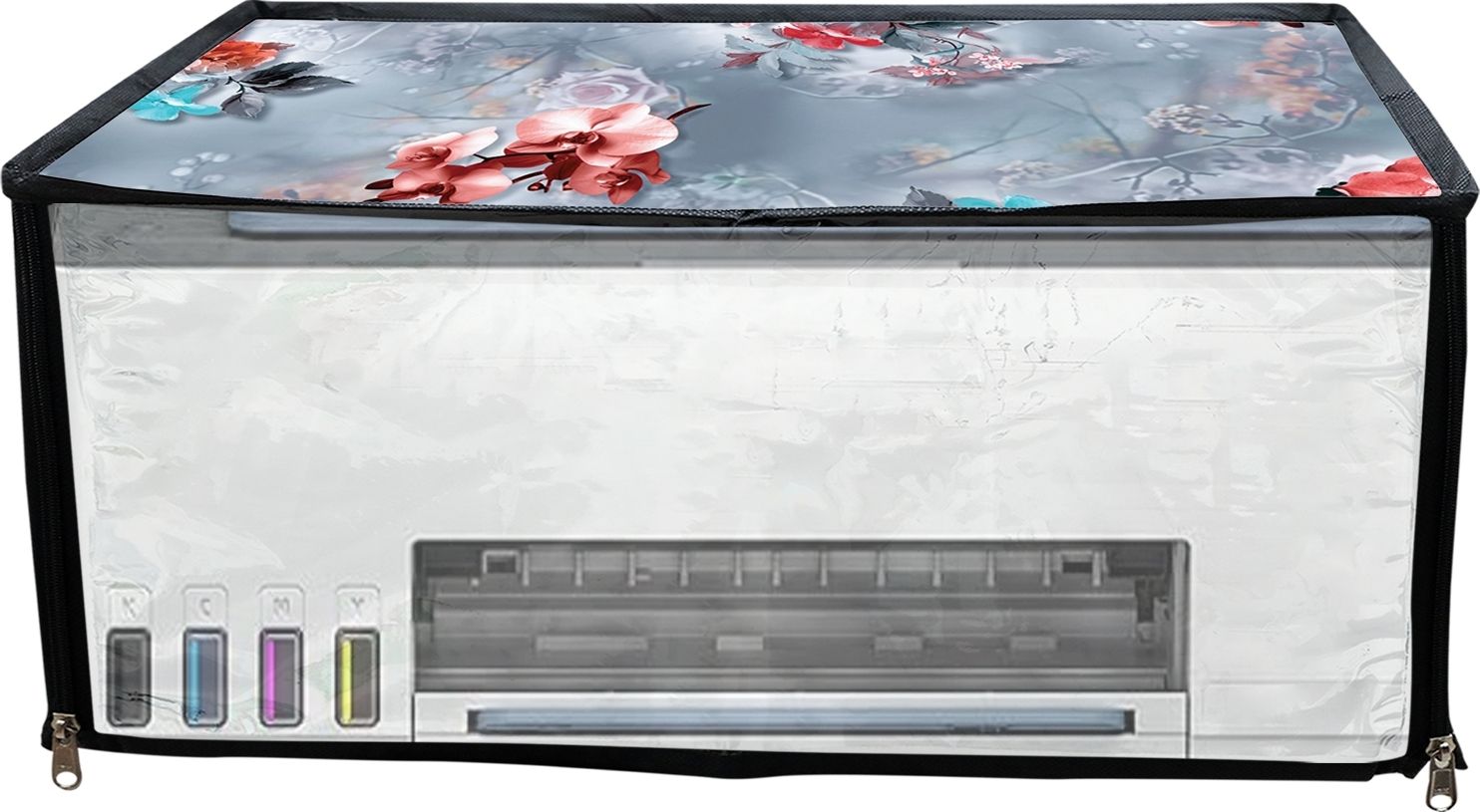 ATP Printer Cover For HP Smart Tank 525 All in One Printer (Grey Floral Print) Printer Cover-image-42