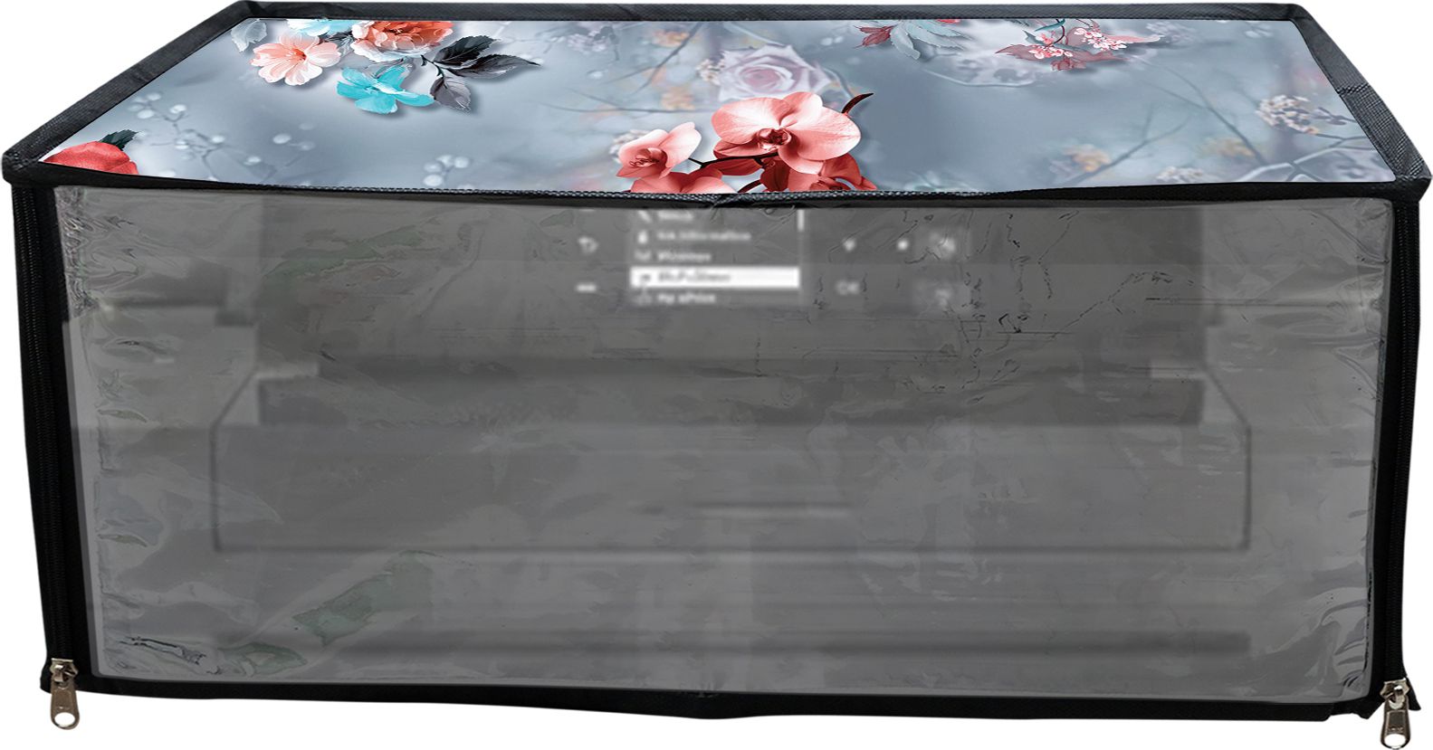 JMT Printer Cover For HP Laserjet Pro M202dw Printer (Grey Floral Print) Printer Cover-picture-25