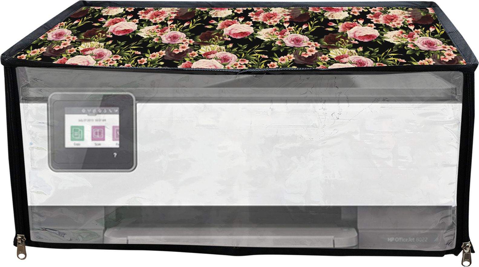 JMT Printer Cover For HP Officejet Pro 8022 All in One Printer (Black Rose Print) Printer Cover-image-20