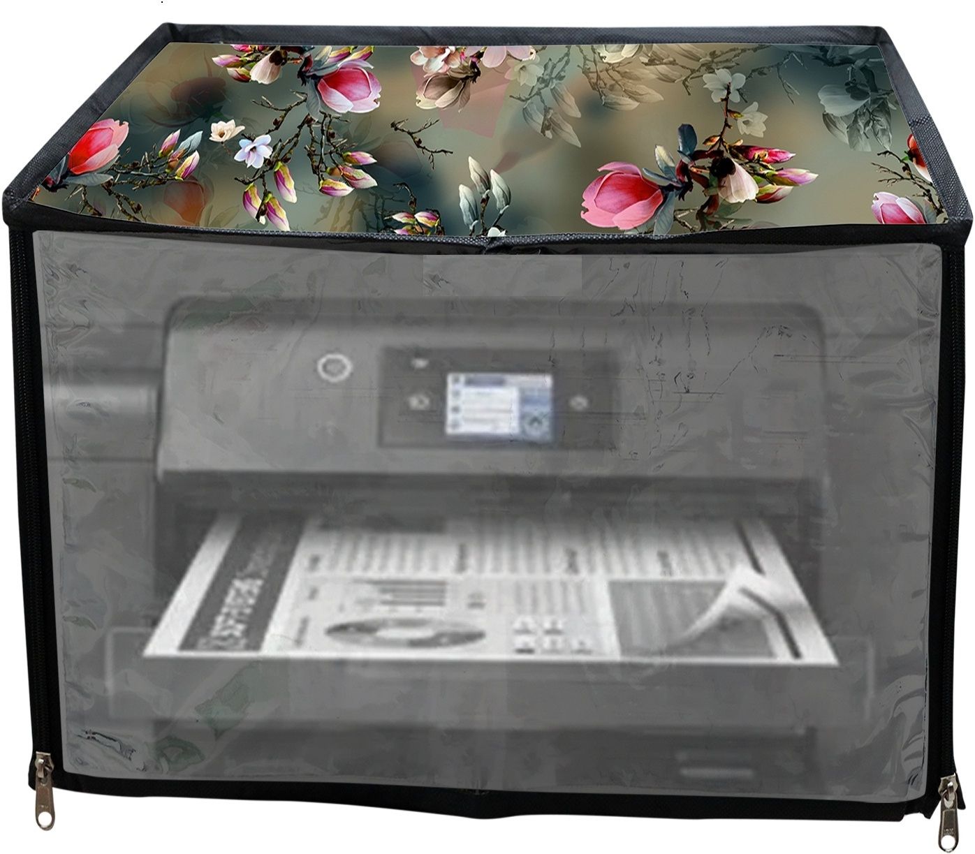 JMT SUITABLE FOR EPSON ECO TANK M 15140-GREEN FLORAL PRINT Printer Cover-picture-27