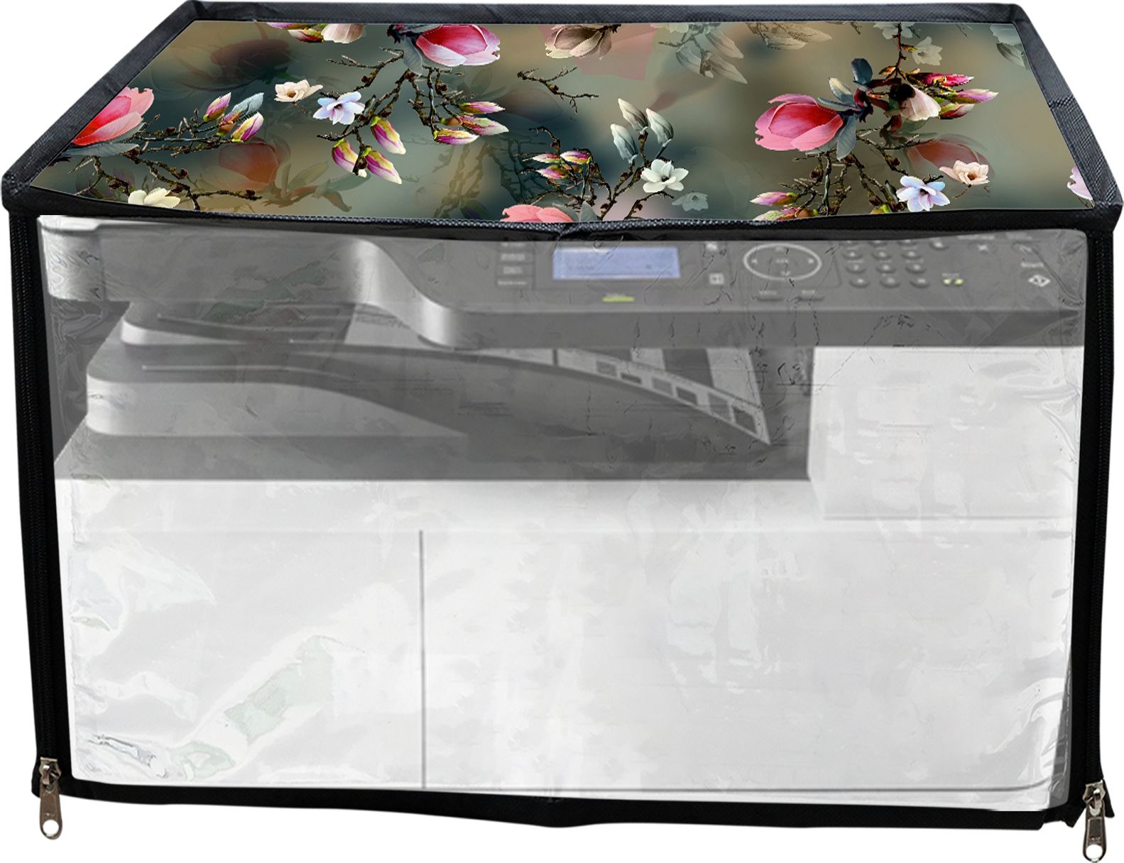 JMT Printer Cover For HP Laserjet M438nda Printer (Green Floral) Printer Cover-image-5