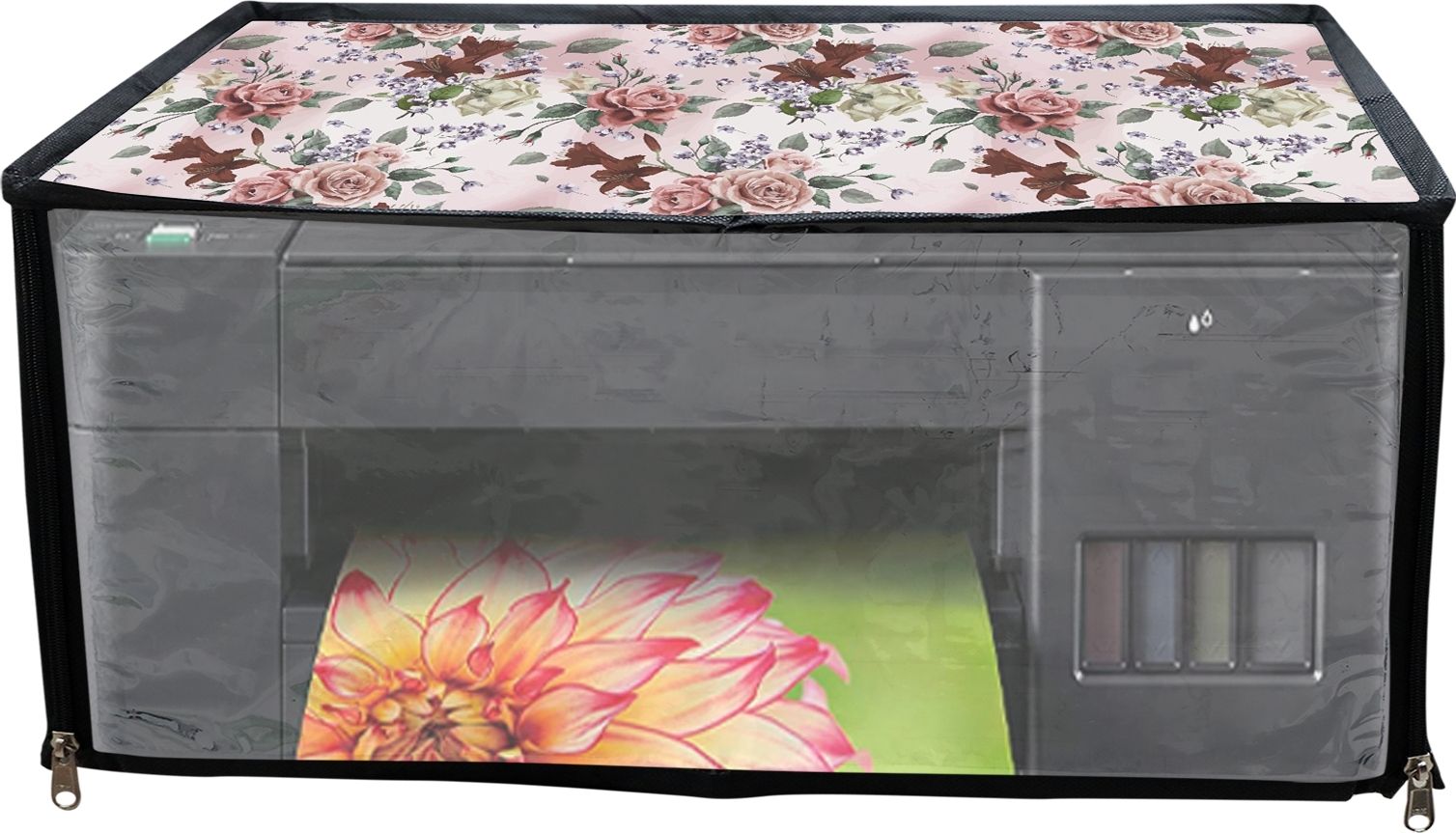 ATP Printer Cover Suitable for Brother DCP-T220 Ink Tank Printer(Pink Rose Print) Printer Cover-image-13