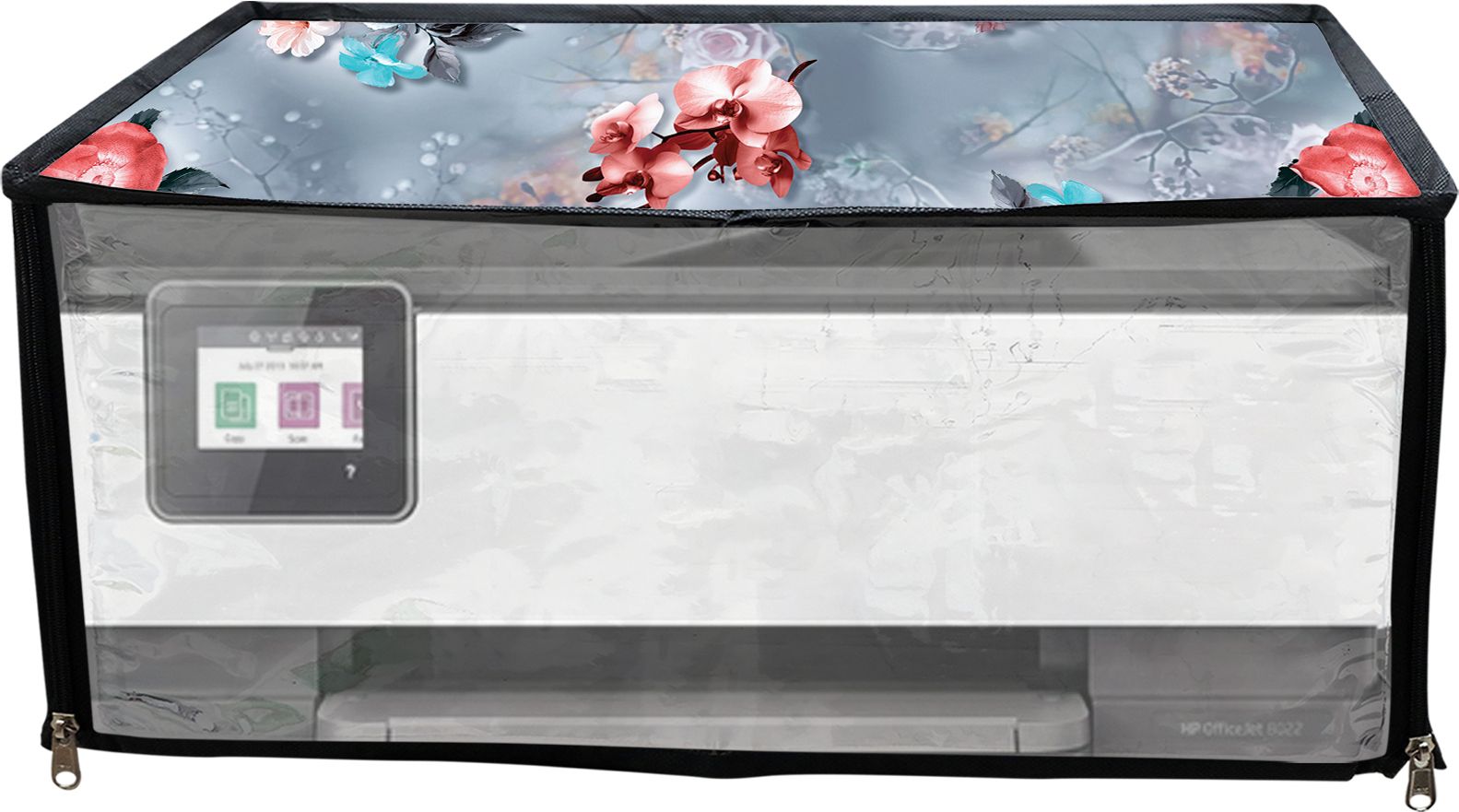 JMT Printer Cover For HP Officejet Pro 8022 All in One Printer (Grey Floral Print) Printer Cover-picture-37