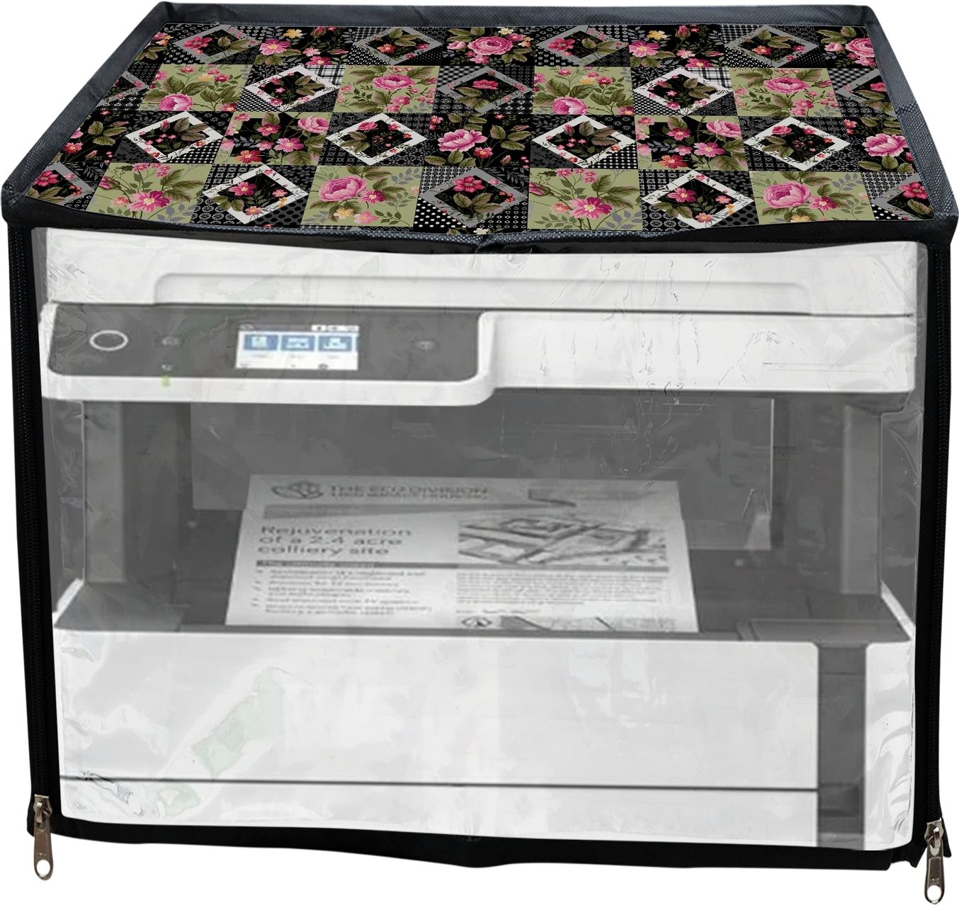 JMT Printer Cover For Epson Eco Tank M3140 Ink Tank Printer (Hara Check Print) Printer Cover-picture-15