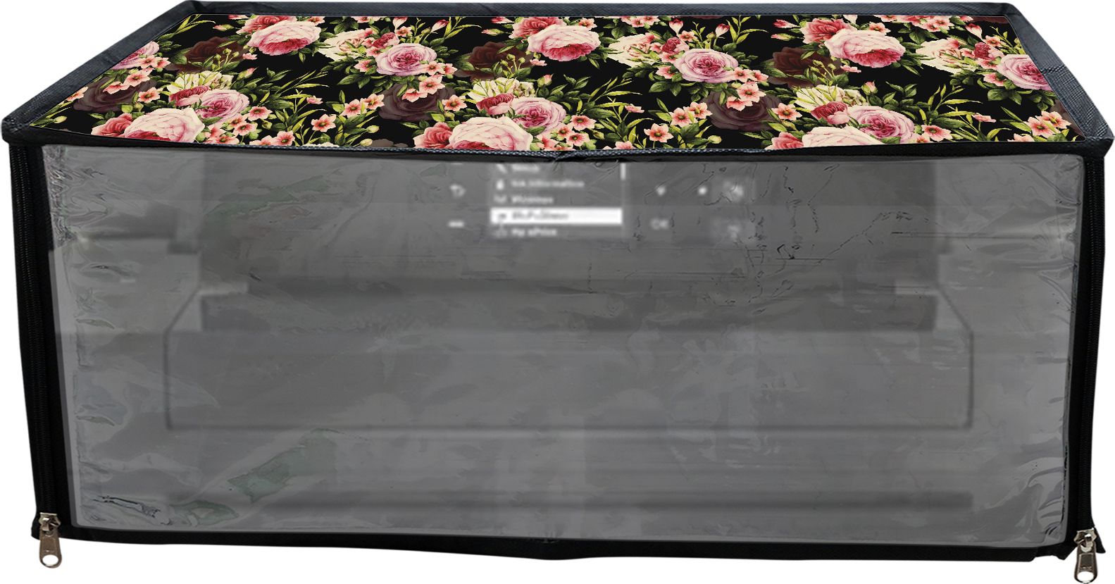 JMT Printer Cover For HP Laserjet Pro M202dw Printer (Black Rose Print) Printer Cover-picture-29