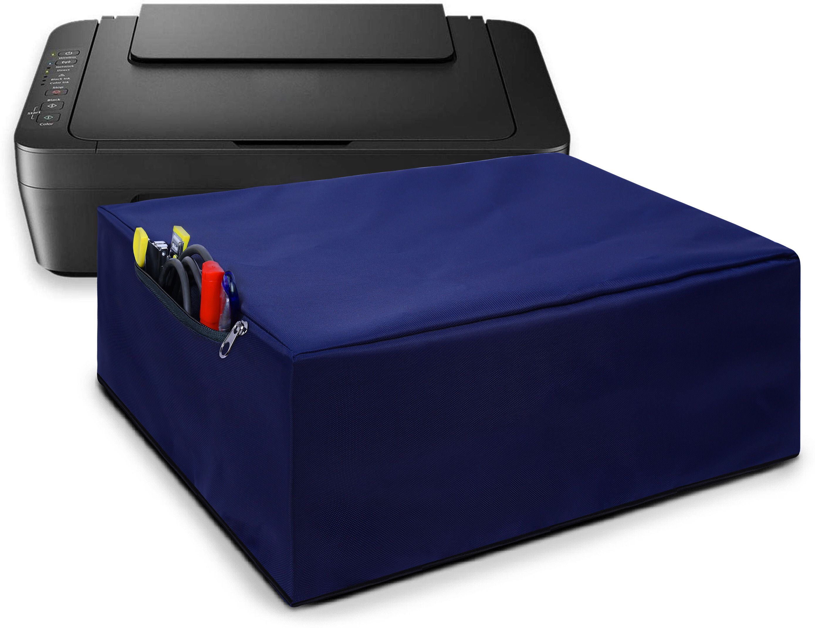 Alifiya Nylon Printer Cover for Canon Pixma E470 All-in-One Inkjet Printer - Blue Printer Cover-picture-11