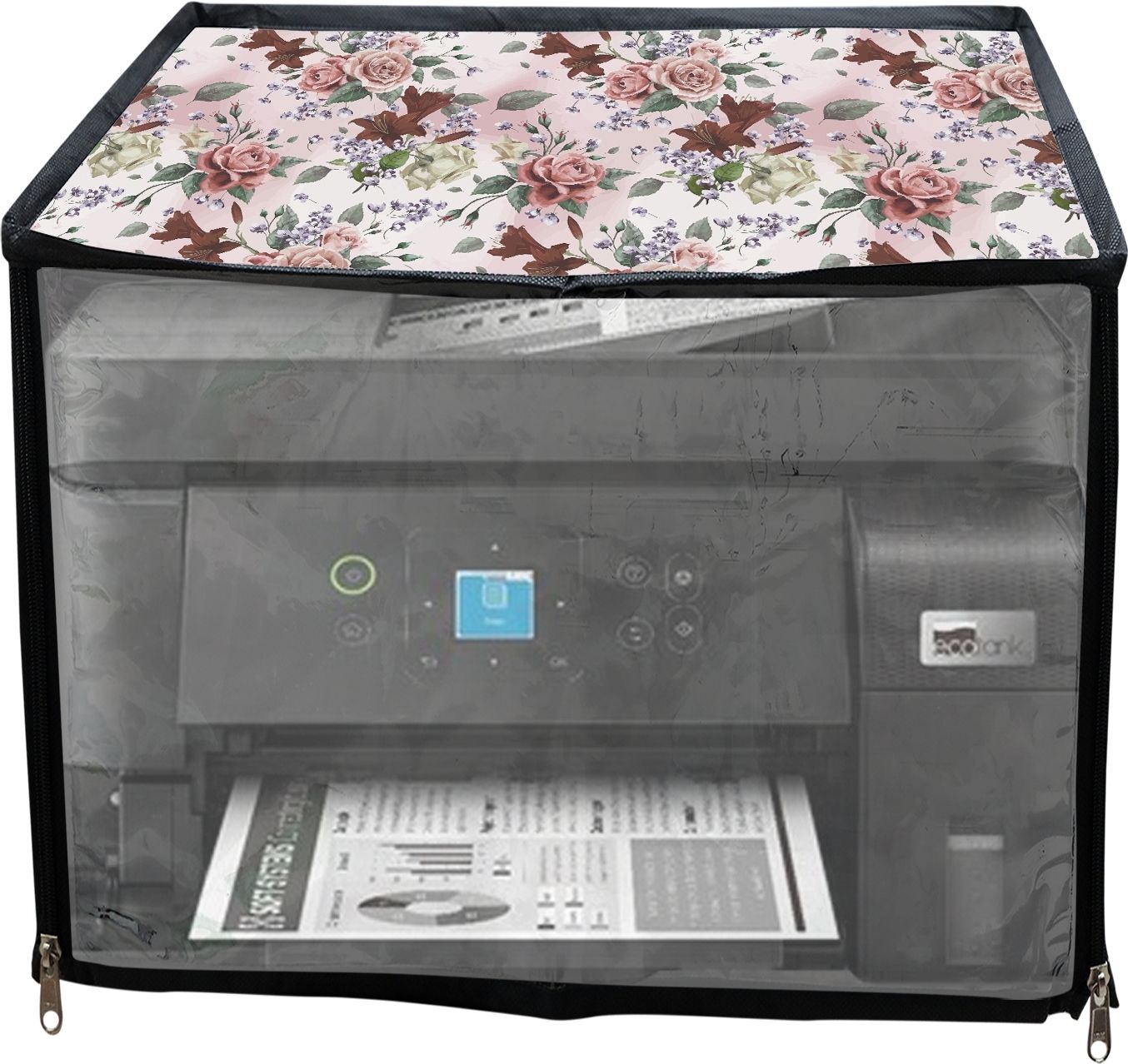 ATP Printer Cover For Epson Eco Tank M2050 Ink Tank Printer (Pink Rose Print) Printer Cover-picture-23