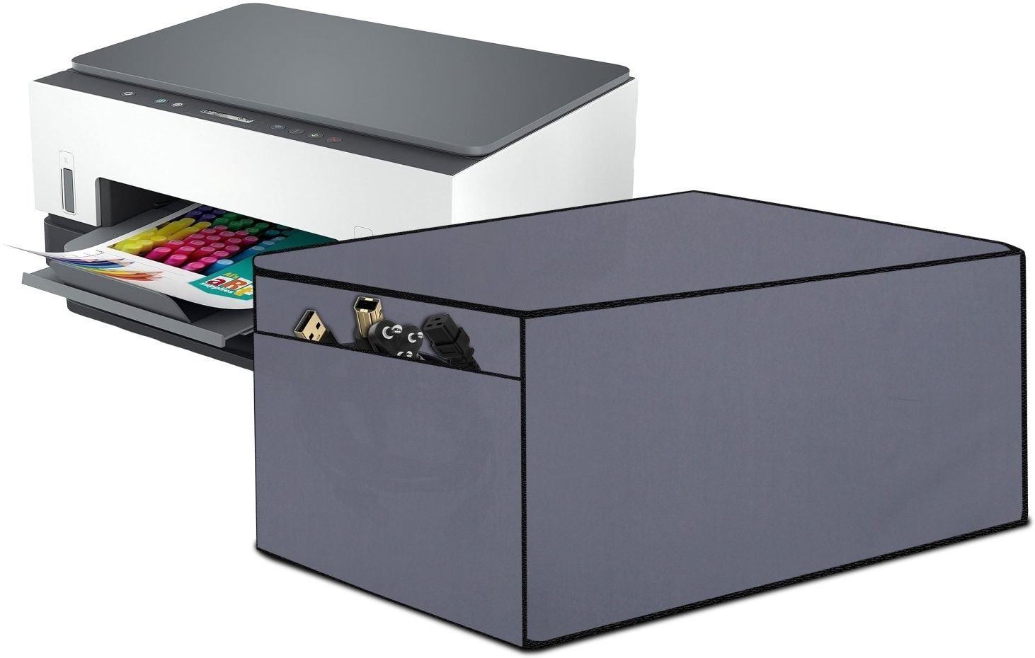 The Furnishing Tree Size2_T1_Grey Water-Resistant Dust Cover Dimensions in CM (DxWxH 25x36.5x19) Printer Cover-picture-11