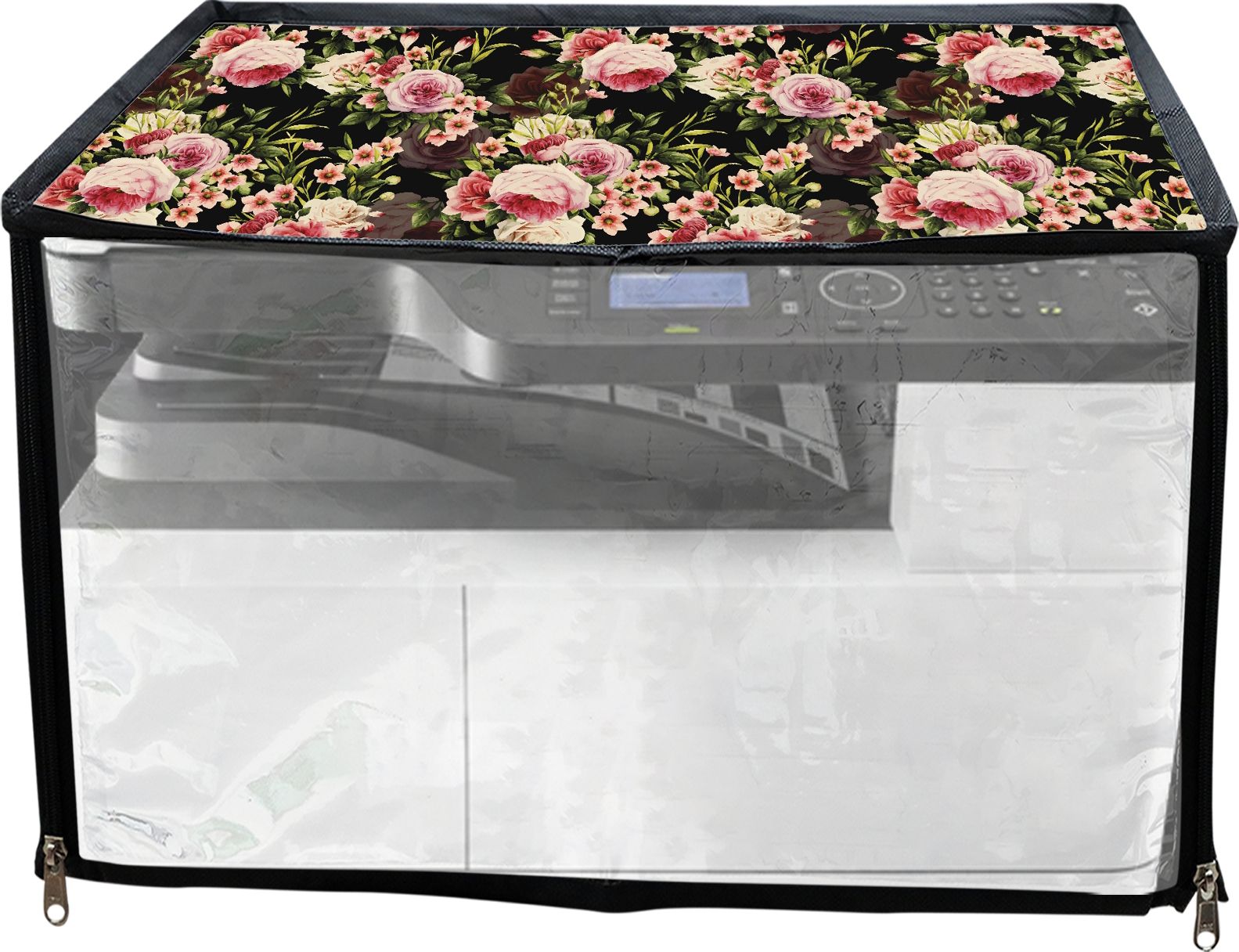 JMT Printer Cover For HP Laserjet M438nda Printer (Black Rose Print) Printer Cover-image-39