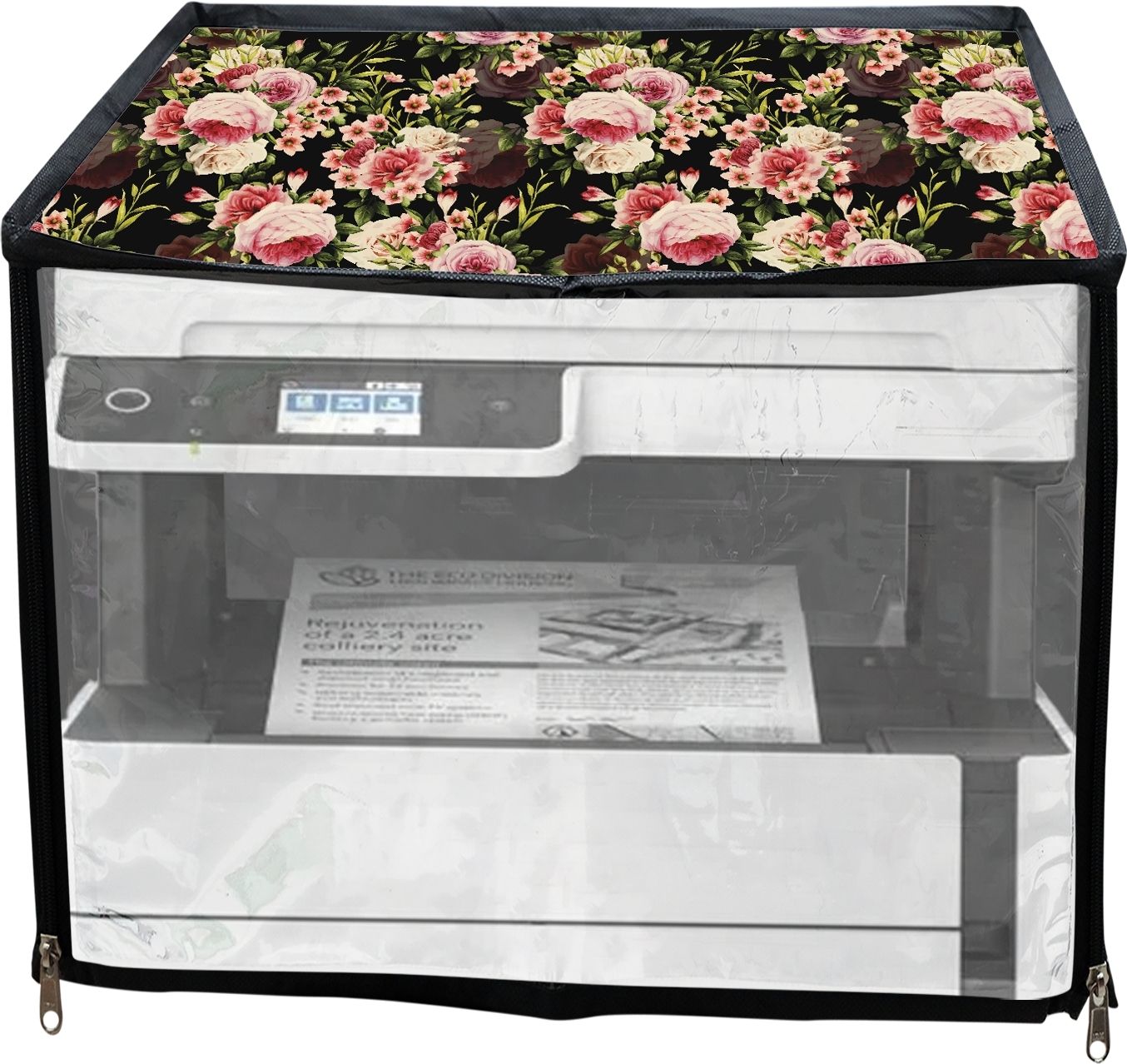 JMT Printer Cover For Epson Eco Tank M3140 Ink Tank Printer (Black Rose Print) Printer Cover-picture-34