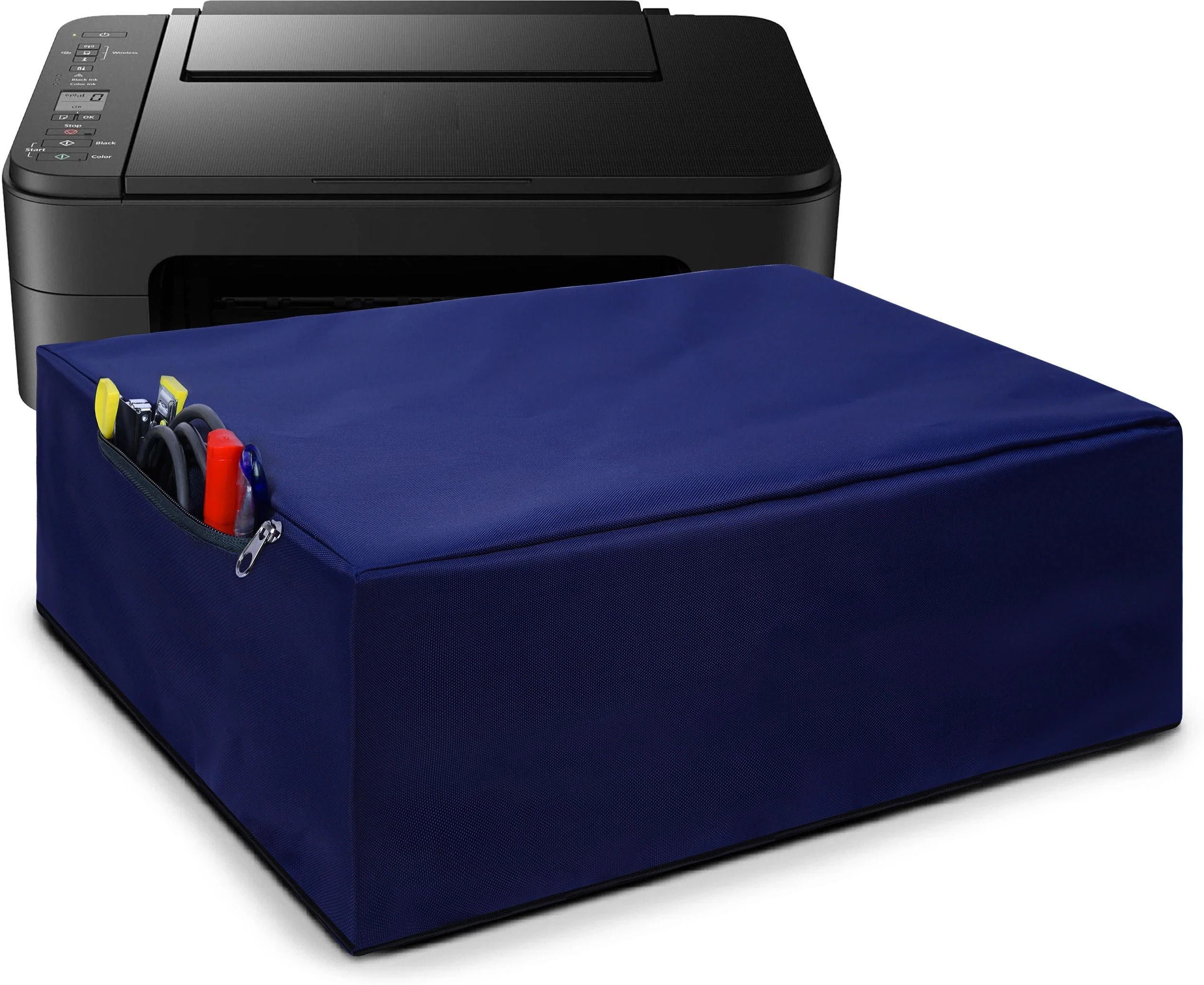 Alifiya Nylon Printer Cover For Canon E3370 All-in-One Wireless Ink Efficient Color - Blue Printer Cover-image-23