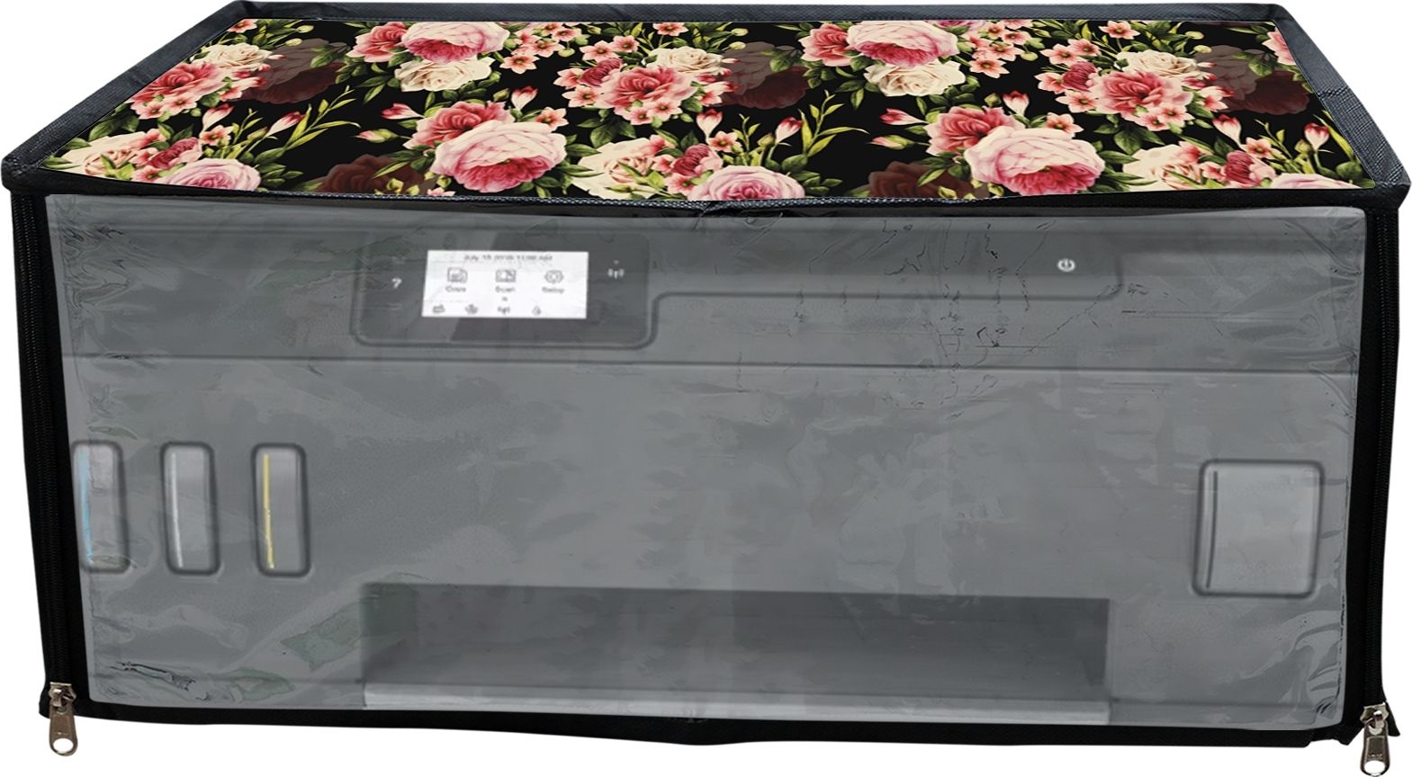 ATP Printer Cover For HP Smart Tank 530 All in One Printer (Black Floral Print) Printer Cover-picture-27