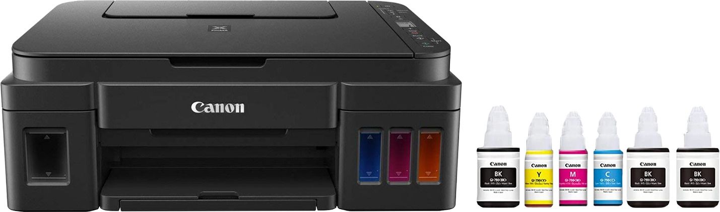 Canon PIXMA MegaTank/Ink Efficient G2012 Multi-function Color Ink Tank Printer (Color Page Cost: 0.32 Rs. | Black Page Cost: 0.09 Rs.) with 2 additional Black