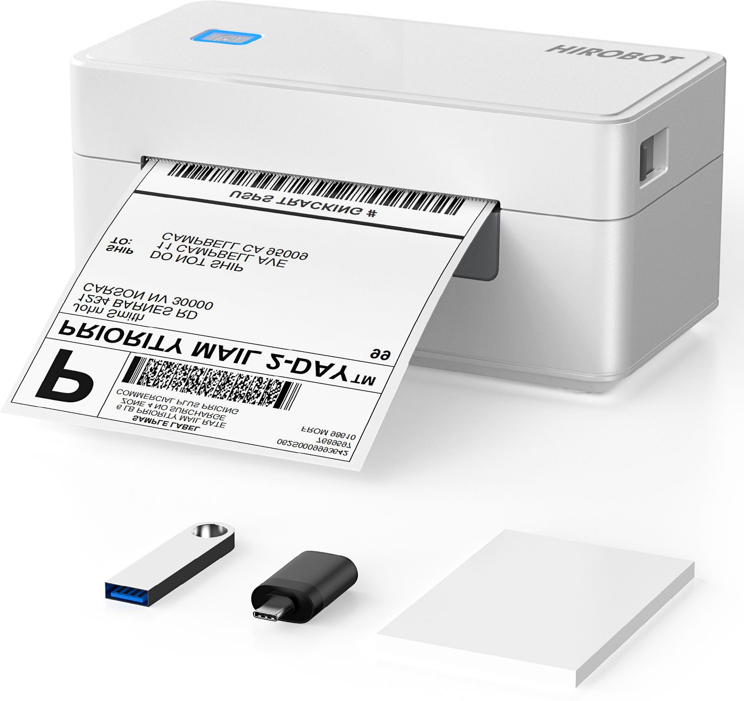 HiRobot 2054N Thermal Label Printer| 4x6" Barcode Shipping Label Printer| Thermal Single Function Monochrome Label Printer