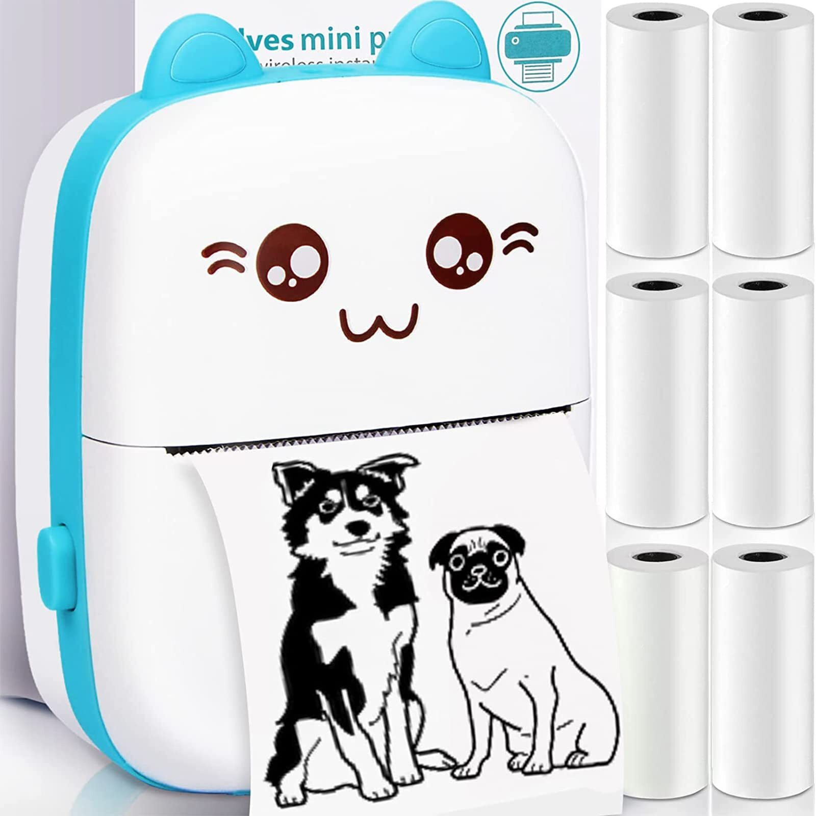 ENMORA Printer, Mini Printer with Paper Output for Photo dsr28 Multi-function Monochrome Label Printer image 1