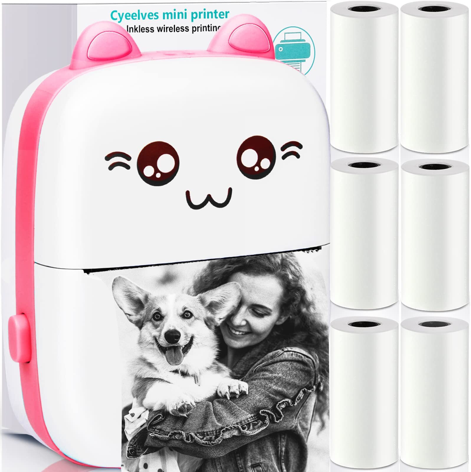 ENMORA Tbest Phone Photo Printer,Mini Photo Printer for Bluetooth JHV17 Multi-function Monochrome Label Printer image 1