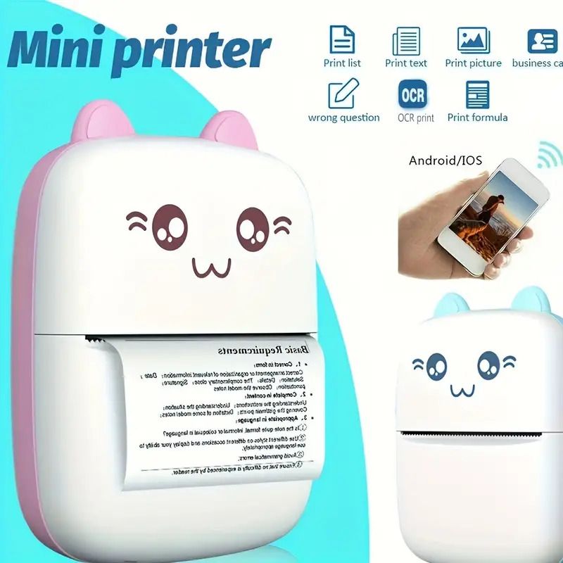 ENMORA Tbest Phone Photo Printer,Mini Photo Printer for Bluetooth JHV24 Multi-function Monochrome Label Printer-image-33