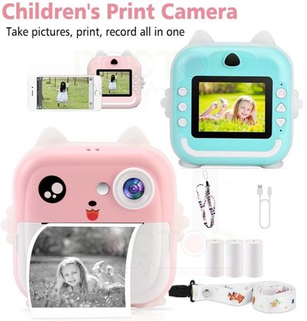 ENMORA Camera Children Kids Instant Camera 24MP Kids Digital fds6 Multi-function Monochrome Label Printer-image-12