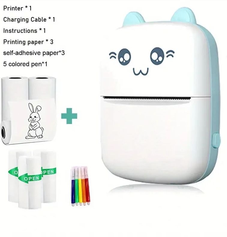 ENMORA Tbest Phone Photo Printer,Mini Photo Printer for Bluetooth JHV31 Multi-function Monochrome Label Printer-image-42