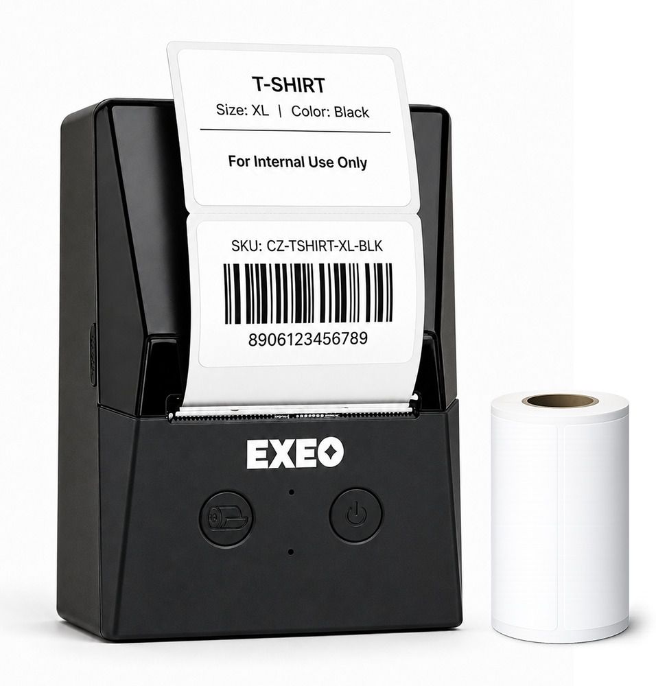EXEO EX58L 2 Inch Bluetooth Thermal Label Printer | 203 DPI | Portable | Inkless Single Function Monochrome Label Printer-picture-37