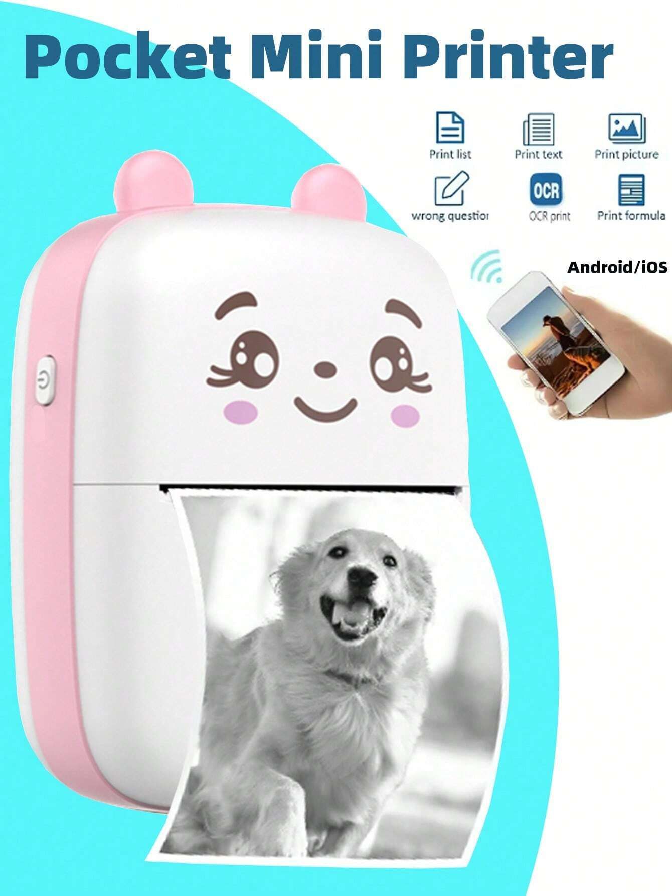 TECHEL Bluetooth Portable Mini Thermal Printers NDC30 Multi-function Monochrome Label Printer