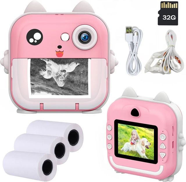 IMMUTABLE 24MP Children Kids Instant Kids Digital Camera czx6 Multi-function Monochrome Label Printer-image-18