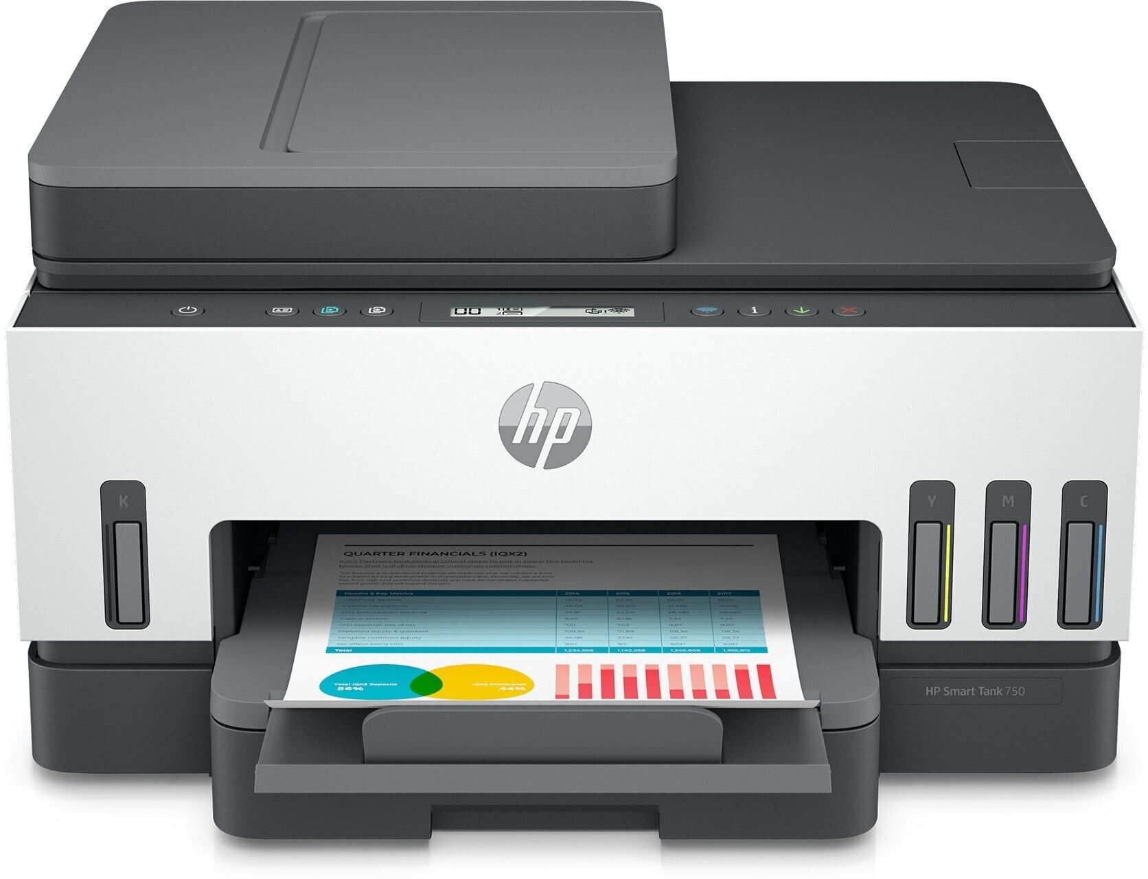 HP Smart Tank 750 All-in-One Duplex Wifi High Capacity Inktank Multi-function WiFi Color Inkjet Printer (Borderless Printing) for Print/Copy/Scan with ADF (Up to 12000 Black, 8000 Colour pages of ink in box)
