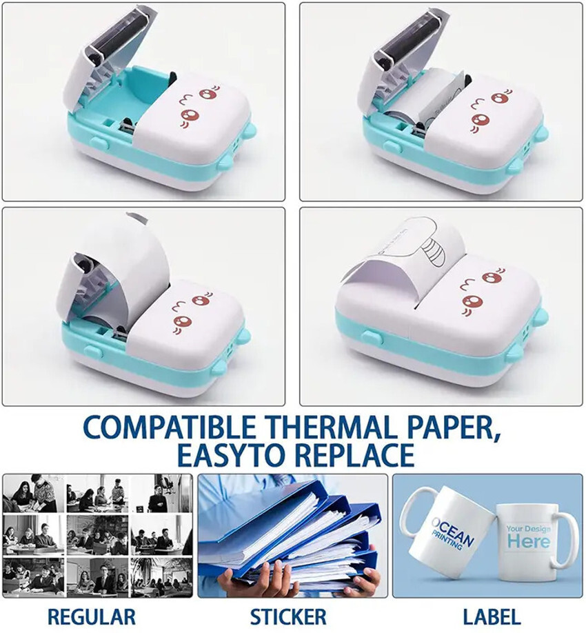 TECHEL .2 Roll Mini Bluetooth Printer, Portable Label Printer of Print10 Multi-function Color Label Printer image 1