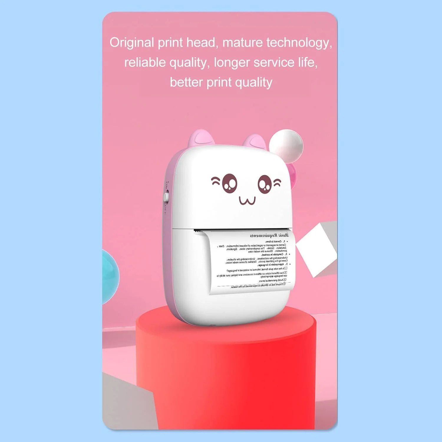 4uonly SMALL Size Mini Printer with Paper Output for Photo qwe13 Multi-function Monochrome Label Printer-picture-13